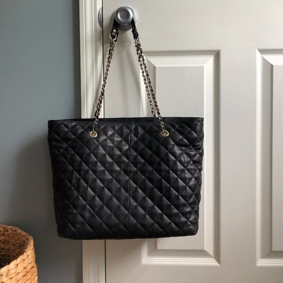 Vintage Donna Karan DKNY Quilted Leather Tote Bag - Picture 3 of 8